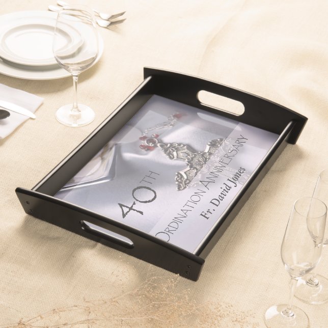 Personalize, 40th Ordination Anniversary Congrats Serving Tray (Front)