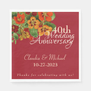 Personalize 40th Wedding Anniversary Celebration Napkins