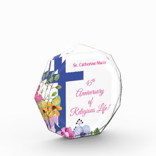 Personalize, 45th Anniversary Nun Religious Life Acrylic Award