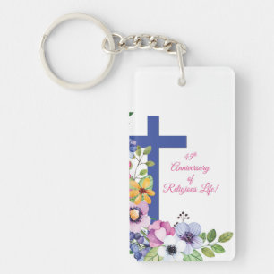 Personalize, 45th Anniversary Nun Religious Life Keychain