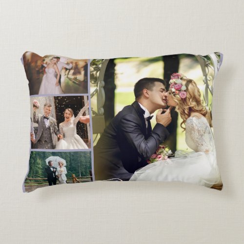 Personalize 4 Custom Photo Collage Accent Pillow