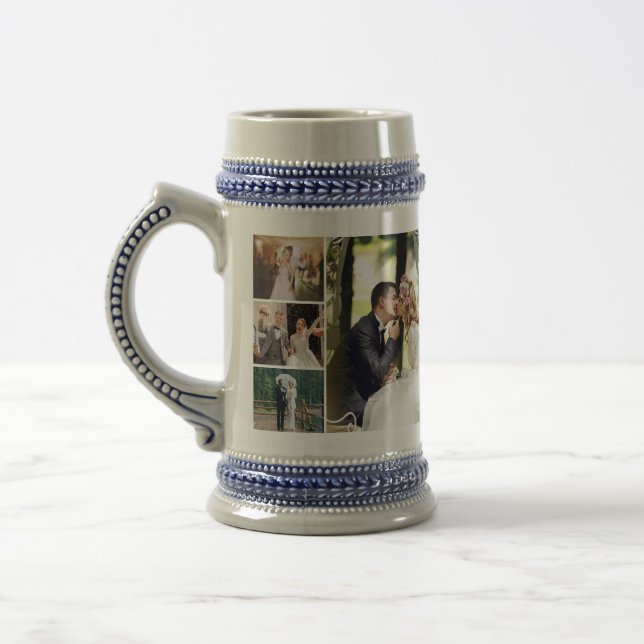 Personalize 4 Custom Photo Collage Beer Stein (Left)