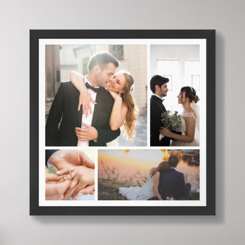 Personalize 4 Custom Photo Collage Framed Art
