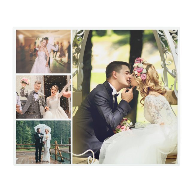 Personalize 4 Custom Photo Collage Metal Print (Front)