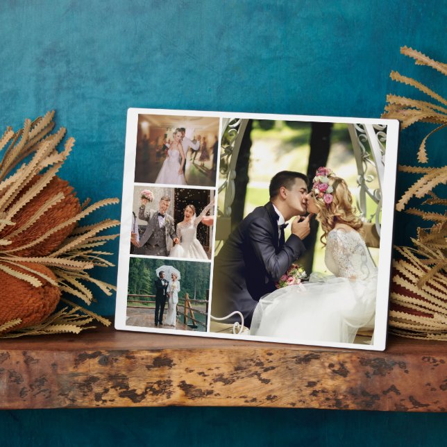 Personalize 4 Custom Photo Collage Plaque (Side)