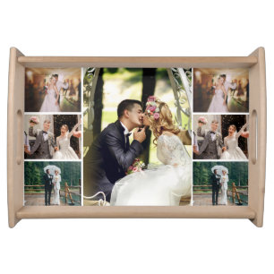 Personalize 4 Custom Photo Collage Serving Tray
