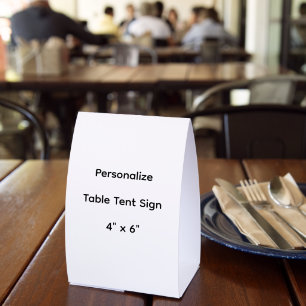 Personalize 4" x 6" paper table tent