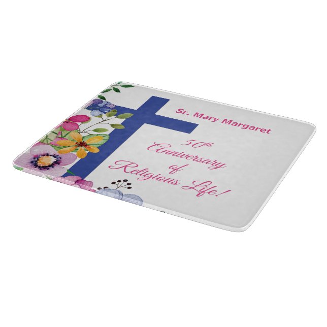 Personalize, 50th Anniversary Nun Religious Life Cutting Board (Corner)