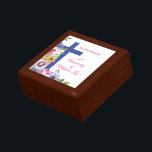 Personalize, 50th Anniversary Nun Religious Life Gift Box<br><div class="desc">Orange, lilac, pink and blue flowers with green leaves next to a big blue cross, all on white. A very beautiful designed gift, souvenir, giveaway or party essential to congratulate a good Nun on her 50th Anniversary of Religious Life. Let her know you wish her the best and that her...</div>
