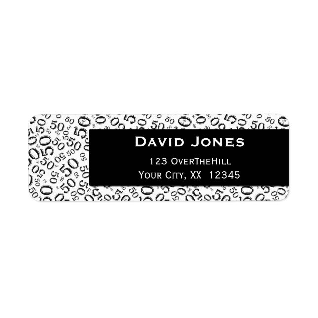 Personalize:  50th Birthday Theme Return Address Label (Front)