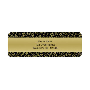 Personalize: 50th Birthday Theme Return Address Label