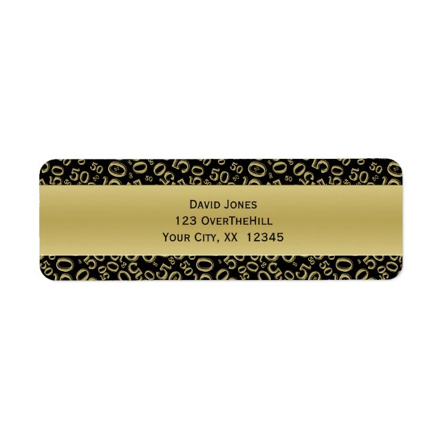 Personalize:  50th Birthday Theme Return Address Label (Front)