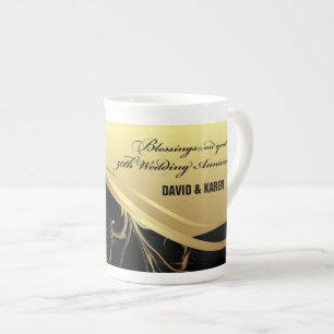 Personalize, 50th Wedding Anniversary Religious Bone China Mug