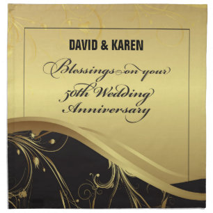Personalize, 50th Wedding Anniversary Religious Cloth Napkin