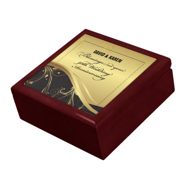 Personalize, 50th Wedding Anniversary Religious Keepsake Box (Side)
