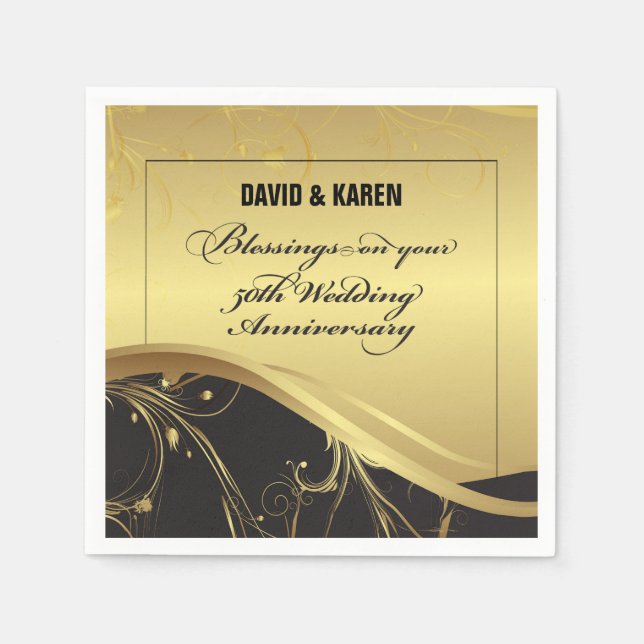 Personalize, 50th Wedding Anniversary Religious Napkins (Front)