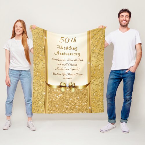Personalize 50th Wedding Anniversary Throw Blanket