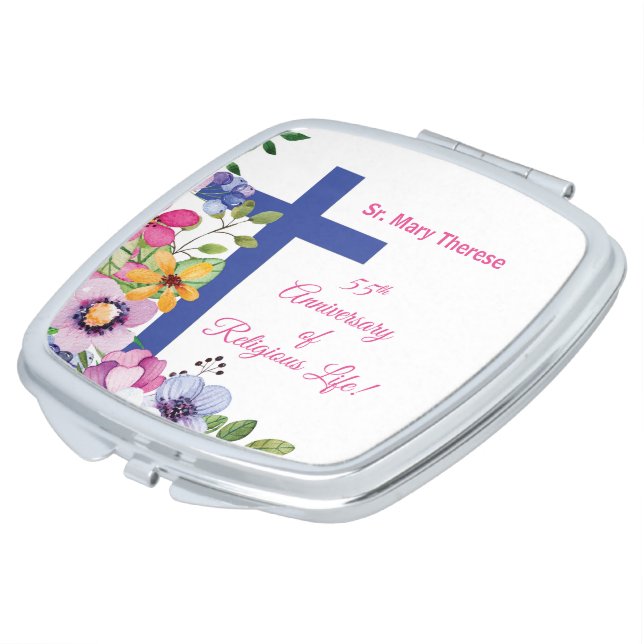 Personalize, 55th Anniversary Nun Religious Life Compact Mirror (Turned)