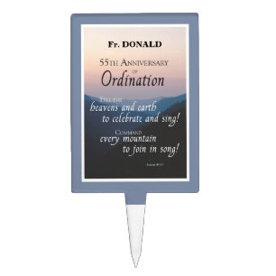 Personalize 55th Anniversary Ordination Congrats Cake Topper