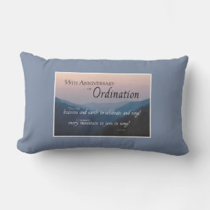 Personalize 55th Anniversary Ordination Congrats Lumbar Pillow