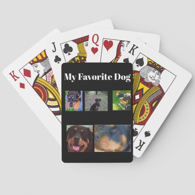 Personalize 5-Photos & Text Pet Dog Poker Cards (Back)