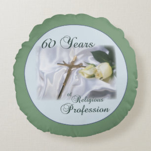 Personalize, 60 Years of Religious Profession Round Pillow