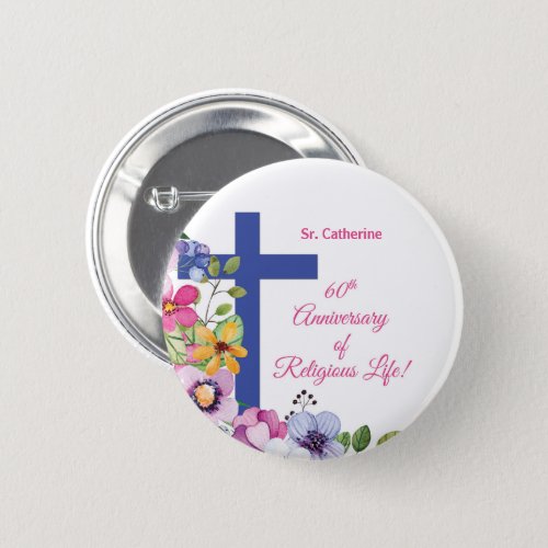 Personalize 60th Anniversary Nun Religious Life Button