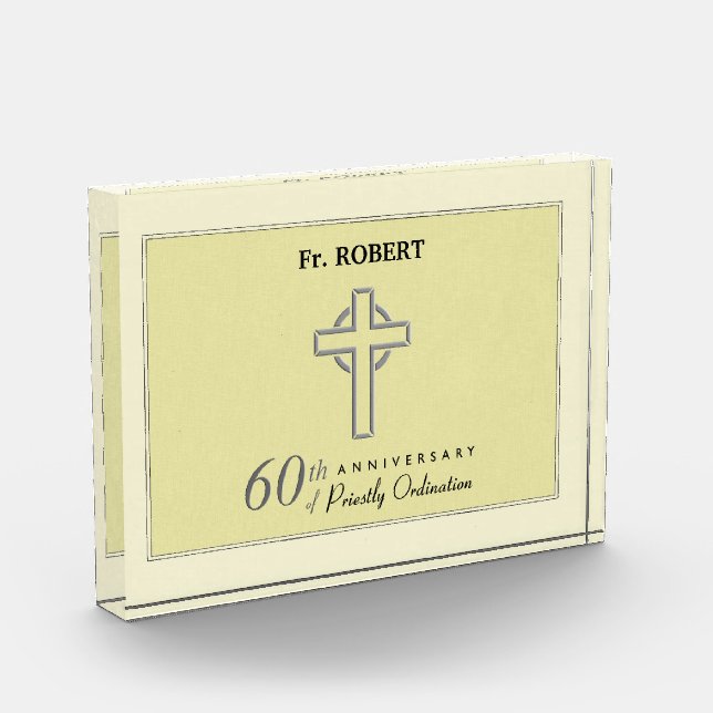 Personalize, 60th Anniversary of Priest Embossed Acrylic Award (Left)