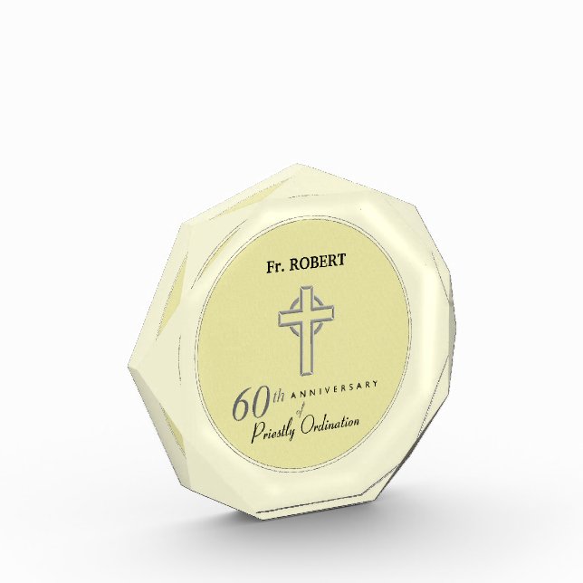 Personalize, 60th Anniversary of Priest Embossed Acrylic Award (Left)