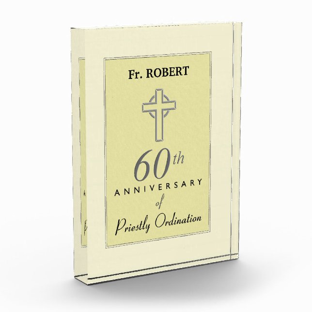 Personalize, 60th Anniversary of Priest Embossed Acrylic Award (Left)