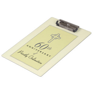 Personalize, 60th Anniversary of Priest Embossed Clipboard
