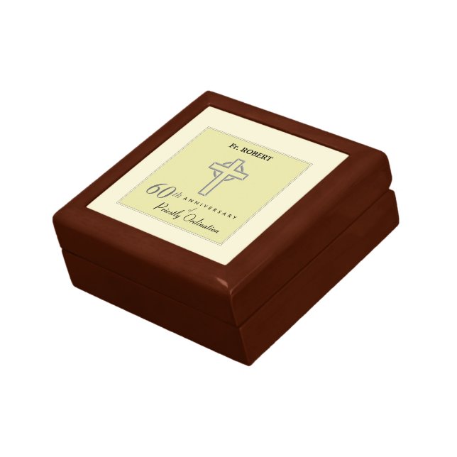 Personalize, 60th Anniversary of Priest Embossed Gift Box (Side)