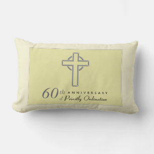 Personalize, 60th Anniversary of Priest Embossed Lumbar Pillow
