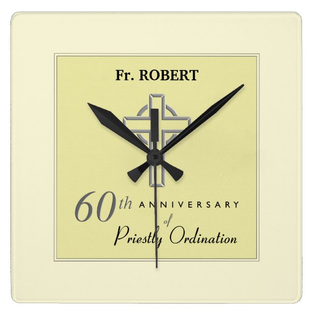 Card Gold Embossing Priesthood 60 Years Diamond Jubilee of Ordination