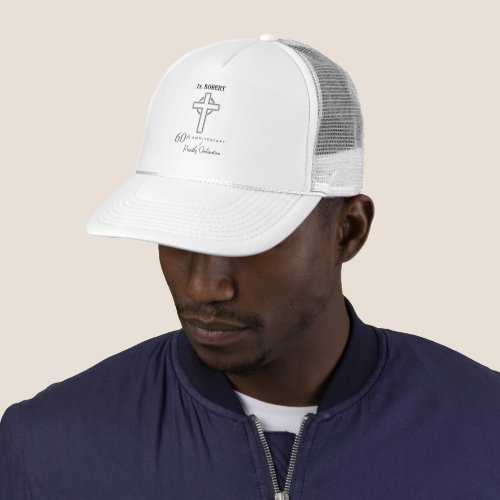 Personalize 60th Anniversary of Priest Embossed Trucker Hat