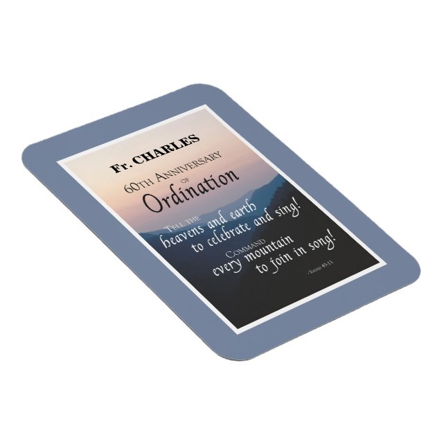 Personalize 60th Anniversary Ordination Congrats Magnet (Right Side)