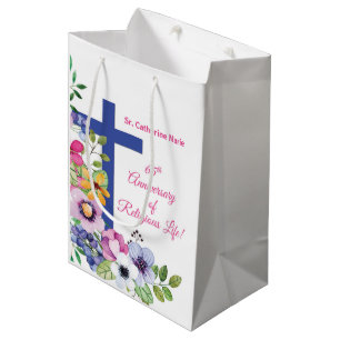 Personalize, 65th Anniversary Nun Religious Life Medium Gift Bag