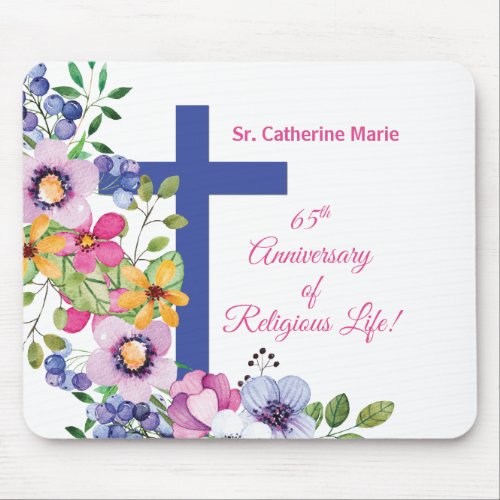Personalize 65th Anniversary Nun Religious Life Mouse Pad