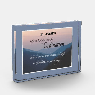 Personalize 65th Anniversary Ordination Congrats Acrylic Award