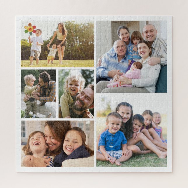 Personalize 6 Custom Photo Collages Framed Art Jigsaw Puzzle (Vertical)