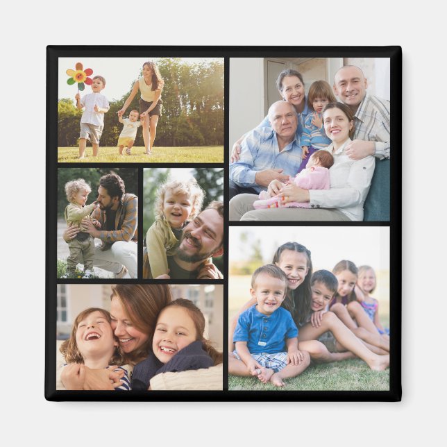 Personalize 6 Custom Photo Collages Magnet (Front)