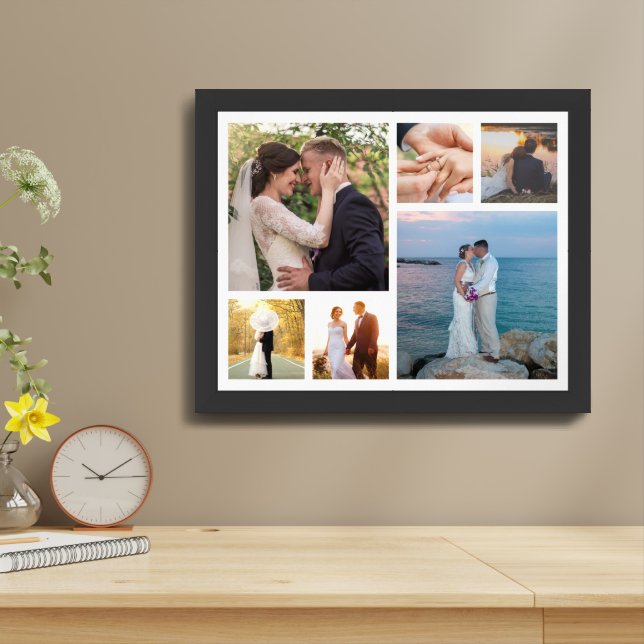 Personalize 6 Photo Collage Framed Art (Table Top)
