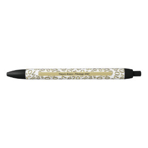 Personalize 70th Gold/White Birthday Favor Gift Pen