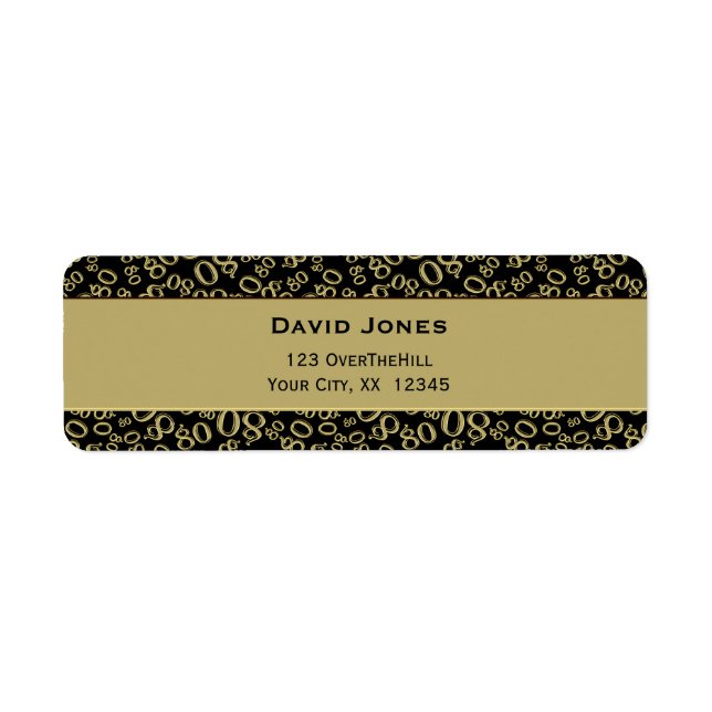 Personalize:  80th Birthday Theme Return Address Label (Front)