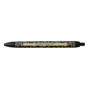 Personalize 80th Gold/Black Birthday Favor Gift Pen