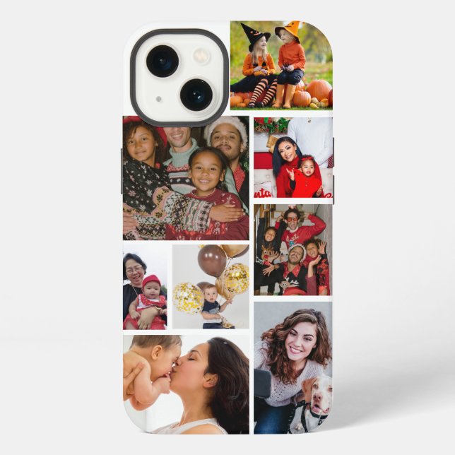 Personalize 8 photo collage  iphone case (Back)