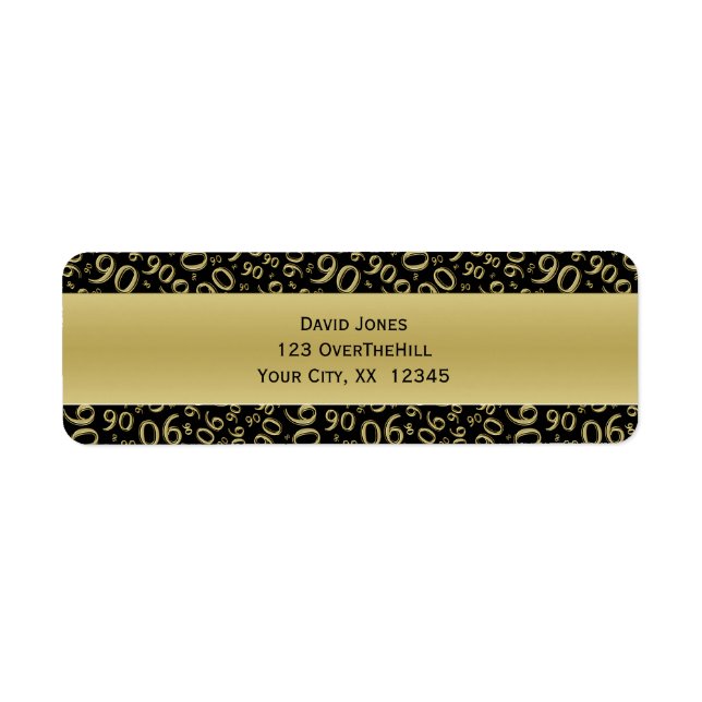 Personalize:  90th Birthday Theme Return Address Label (Front)
