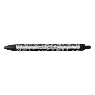 Personalize 90th Black/White Birthday Favor Gift Pen