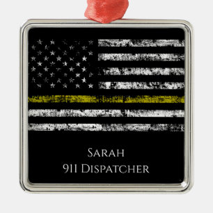 Personalize 911 dispatcher metal ornament