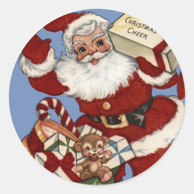 Personalize a Christmas Card Classic Round Sticker (Front)